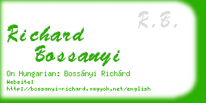 richard bossanyi business card